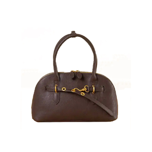 植鞣皮复古贝壳包女手提保龄球包包高级感真皮单肩斜挎波士顿包