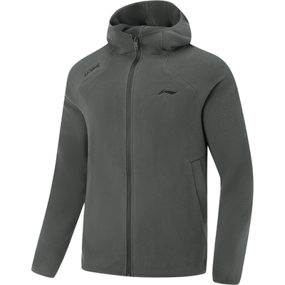 李宁宽松男开衫连帽摇粒绒卫衣