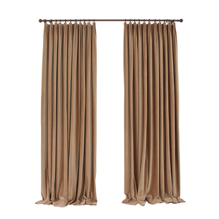 Essen埃森 松塔色美式复古丝绒德国棉绒加厚遮光窗帘定制客厅卧室