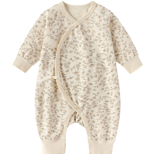 babylove【纺软织柔】婴儿连体衣春秋新生儿纯棉衣服哈衣莫奈花园