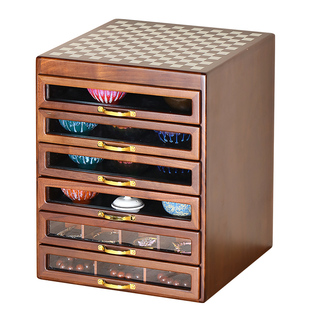 实木多层首饰盒茶具柜北美胡桃原木大容量珠宝展示牙科文玩收纳箱