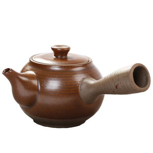 粗陶侧把壶套装一壶两杯日式小号茶壶陶瓷功夫茶具直火煮茶壶特价