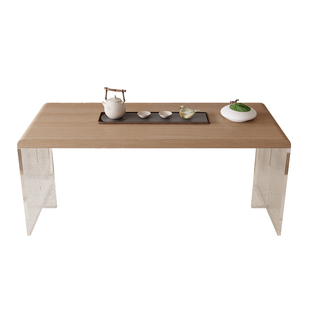 简约实木茶桌2025新款高端阳台小型茶台书桌家用悬浮泡茶桌椅组合