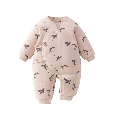 小聪熊新生婴儿衣服冬夹棉连体衣