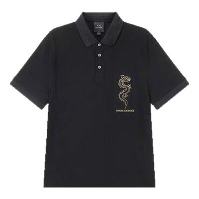 Armani Exchange春夏男士LOGO刺绣短袖POLO衫银泰 300095