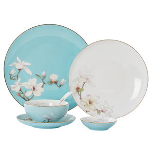 华光国瓷 连连共生骨瓷餐具套装碗碟套装中式轻奢 高级感礼盒装