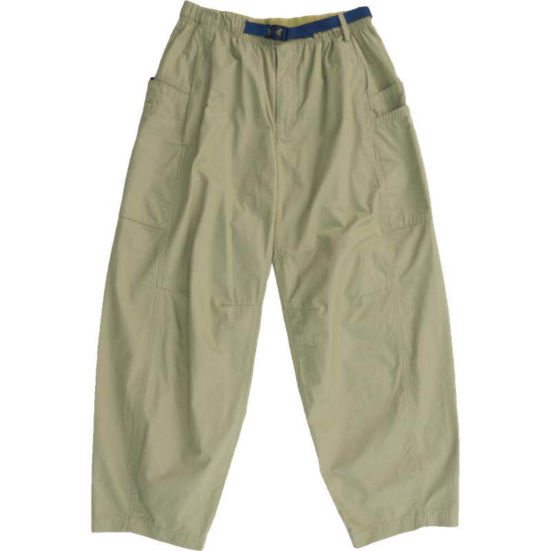 素然AnKoRau 安高若春季女士户外穿搭棉格子肥工装裤