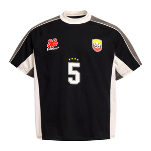 EU/EUSOUEU 2025SS三色Blockcore拼接撞色运动美式足球服短袖T恤