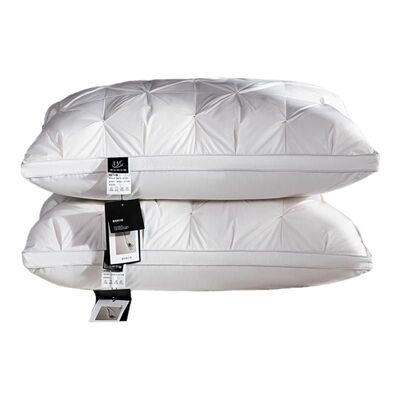 奢世希尔顿羽绒枕头枕芯一对家用