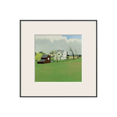 北欧海边风景艺术装饰画小众简约挂画现代方形组合卡纸画桌面摆画