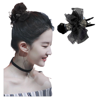 明星同款蝴蝶结丸子头抓夹女夏季固定发夹盘发神器低马尾头饰发饰
