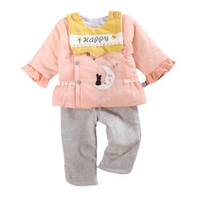 夹棉新生儿宝宝春秋装两件套装