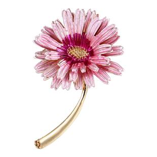 太阳云森系粉色多层花瓣小雏菊胸针简约气质花卉胸花女款别针配饰