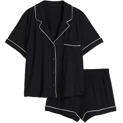 HM女装夏季衬衫式睡衣和短裤套装1173636