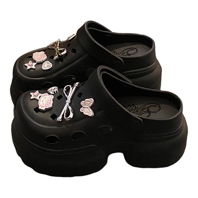 10cm超高跟厚底洞洞鞋女沙滩凉拖