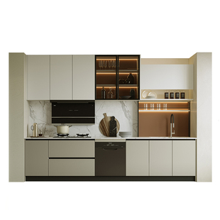 欧派官方整体橱柜定制石英石台面家用简约厨房厨柜灶台柜一体定做