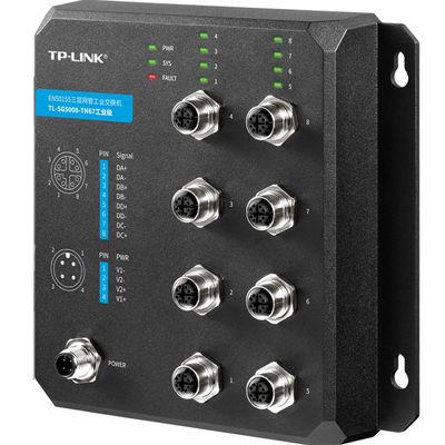 8口全千兆M12接口交换机导轨式