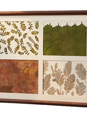 四季植物电表箱装饰画实木中古风