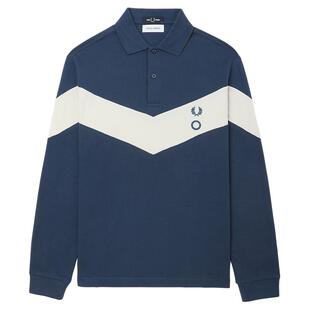 FRED PERRY|Craig Green合作系列男装长袖拼色polo衫复古休闲上衣