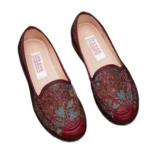 老北京布鞋春夏女款防滑老年人复古绣花奶奶鞋大脚骨宽松老太太鞋