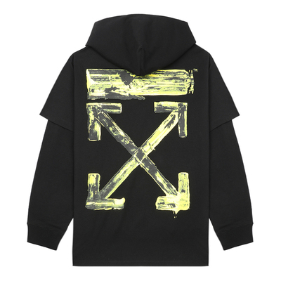 OFF-WHITE™ 情侣装新款假两件叠层连帽卫衣