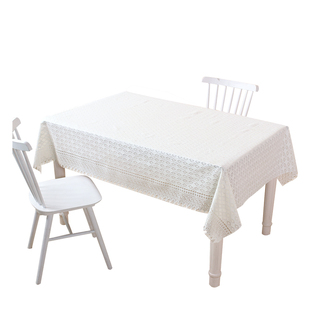 少女心白色网红餐桌桌布ins蕾丝桌布北欧塑料台布长方形防水PVC