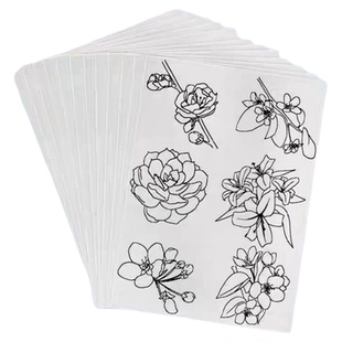 小花朵刺绣水溶布贴纸持久背胶可打印DIY装饰贴多款可选不干胶标签花卉图案花朵图案水溶性贴纸办公用品标签