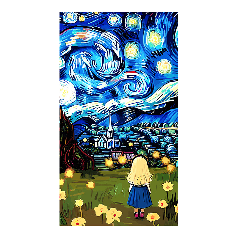 梵高星空浴室窗贴玻璃贴膜