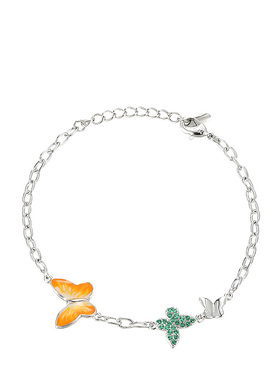 旭平滴釉橘渐变色蝴蝶手链女森系小清新气质早春氛围手饰