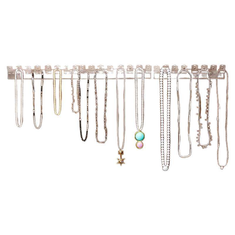 镜柜门后项链收纳挂架手链耳环联排挂钩防缠绕壁挂式首饰品展示架