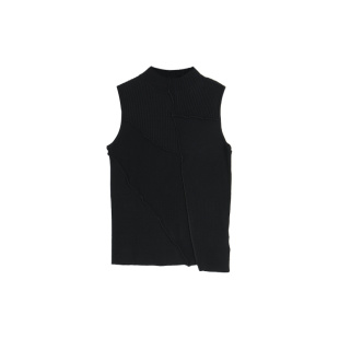 西町村屋修身针织背心女装夏季新款气质半高领无袖上衣HB9102005