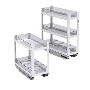 米司库白色调味调料拉篮厨房橱柜窄柜抽屉极窄小尺寸抽拉蓝150柜