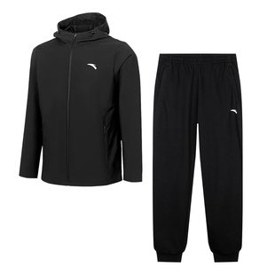 安踏运动套装男款2026春季新款外套长裤户外跑步防风休闲两件套男