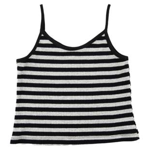 7AM10PM双色百搭条纹背心女无袖吊带打底衫螺纹针织衫修身背心