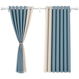 窗帘遮光2026新款卧室高级感免打孔安装一整套罗马杆小窗户布厨房