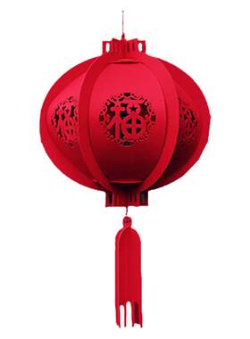 diy牛年剪纸无纺布宫灯可定制