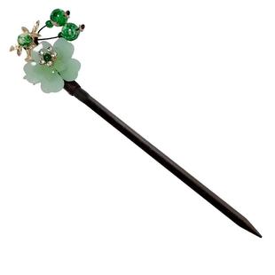 古风发簪女新中式檀木质盘发簪子高级感汉服步摇流苏发张钗子头饰