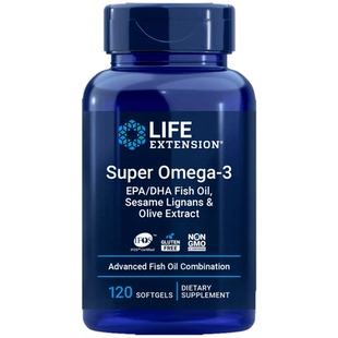 240粒美国进口Life Extension深海鱼油omega-3 EPA DHA芝麻木脂素