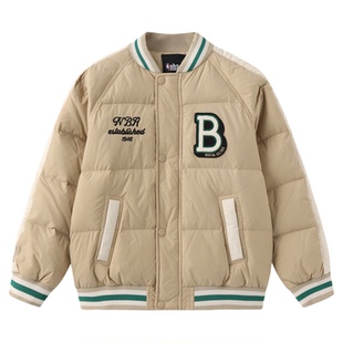 nbakids童装冬季男女童羽绒服加厚保暖棒球服蓬松K234DW010P