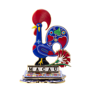 澳门大公鸡加路鸡金属冰箱贴文创意吉祥物旋转拼合旅游特色纪念品
