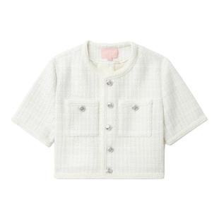 IT BAPY女装露脐短袖花呢夹克新款时髦质感合身短外套JK7306AO