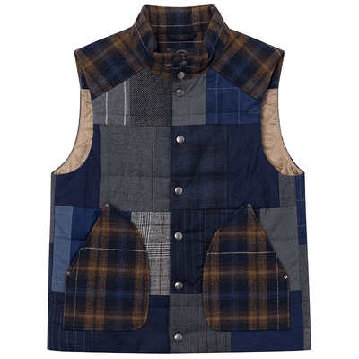 JDV商场同款格纹拼接男士棉马甲