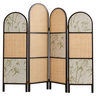 藤编匠师藤编屏风隔断客厅入户玄关遮挡折叠屏风隔断墙