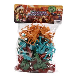 JEU旧义中古印第安人土著小兵人玩具模型西部牛仔怀旧经典打仗