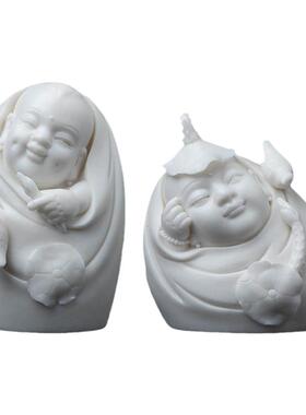 戴玉堂苏友德陶瓷摆件《童趣一对》童子一对供奉佛像家居饰品