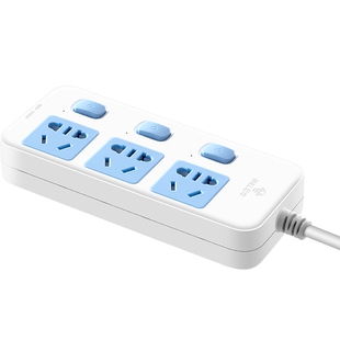 公牛多控开关插座三开三控插排多空家用三联单独控制多孔插线板