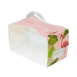 手提三角慕斯蛋糕切件打包盒千层切块包装盒烘焙西点透明蛋糕盒子