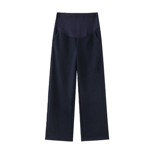 十月名裳孕妇休闲托腹醋酸加绒羊毛阔腿裤保暖加厚冬季穿搭休闲裤