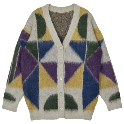 AMERI锦纶49%毛46%氨纶5%V领