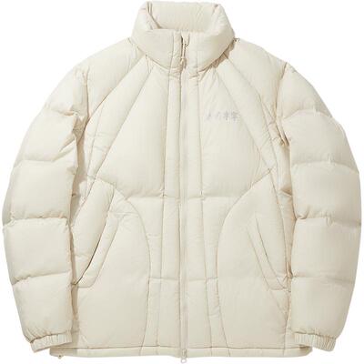 李宁宽松立领男反光短羽绒服